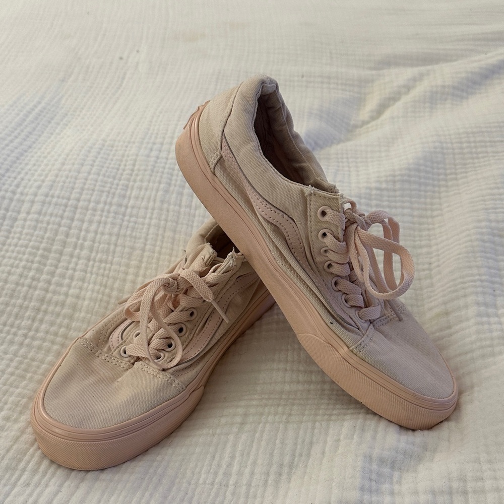 Vans Old Skool Petal Pink Canvas Womens Size 10 Good Used Condition